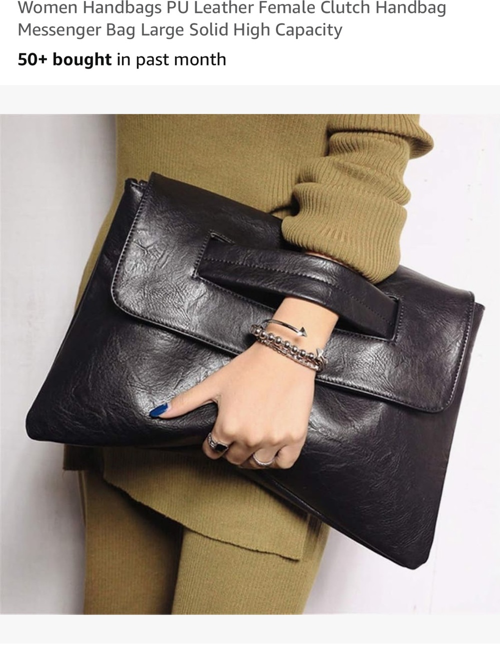 Amazon Black PU Leather Clutch Wristlet